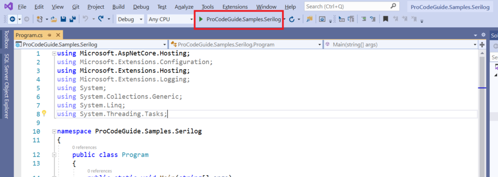 Select Launch Settings in Visual Studio