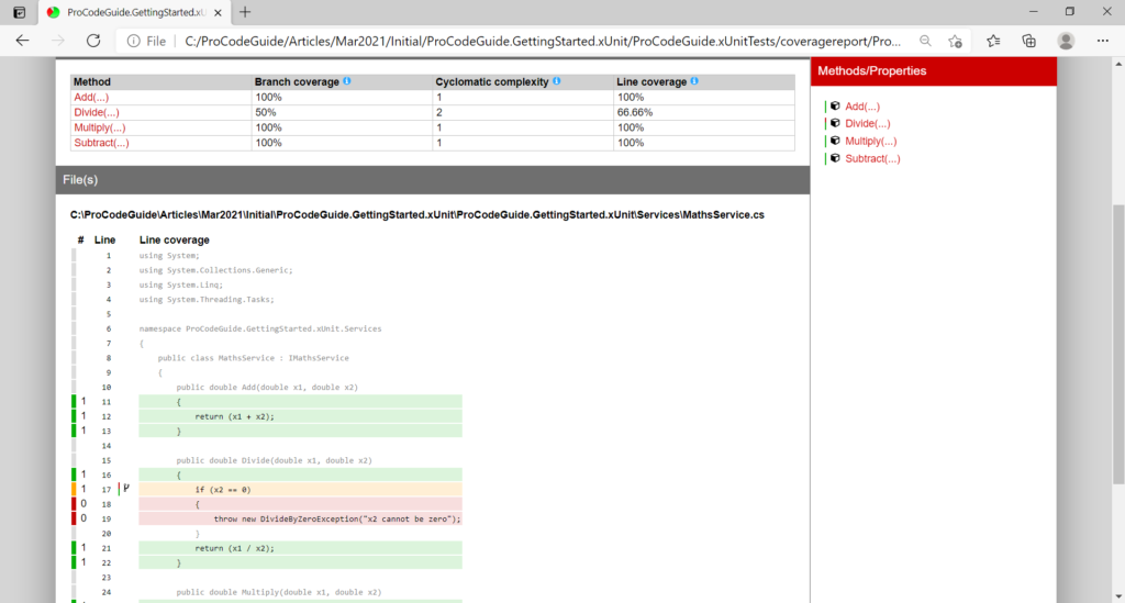 Code Coverage Details