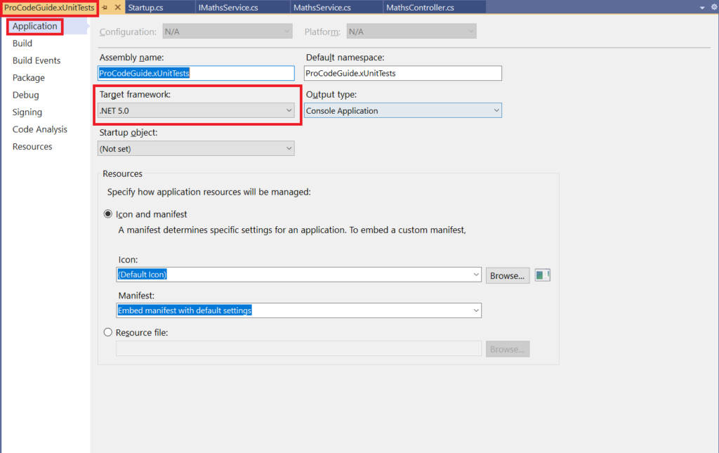 Modify Target Framework