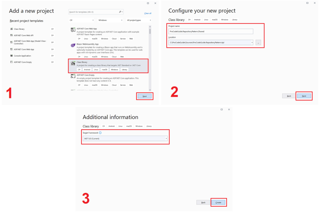 Create .NET Core Library Project - Shared