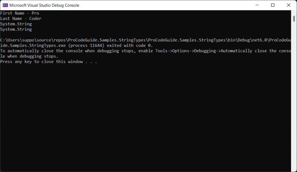 string vs String c#